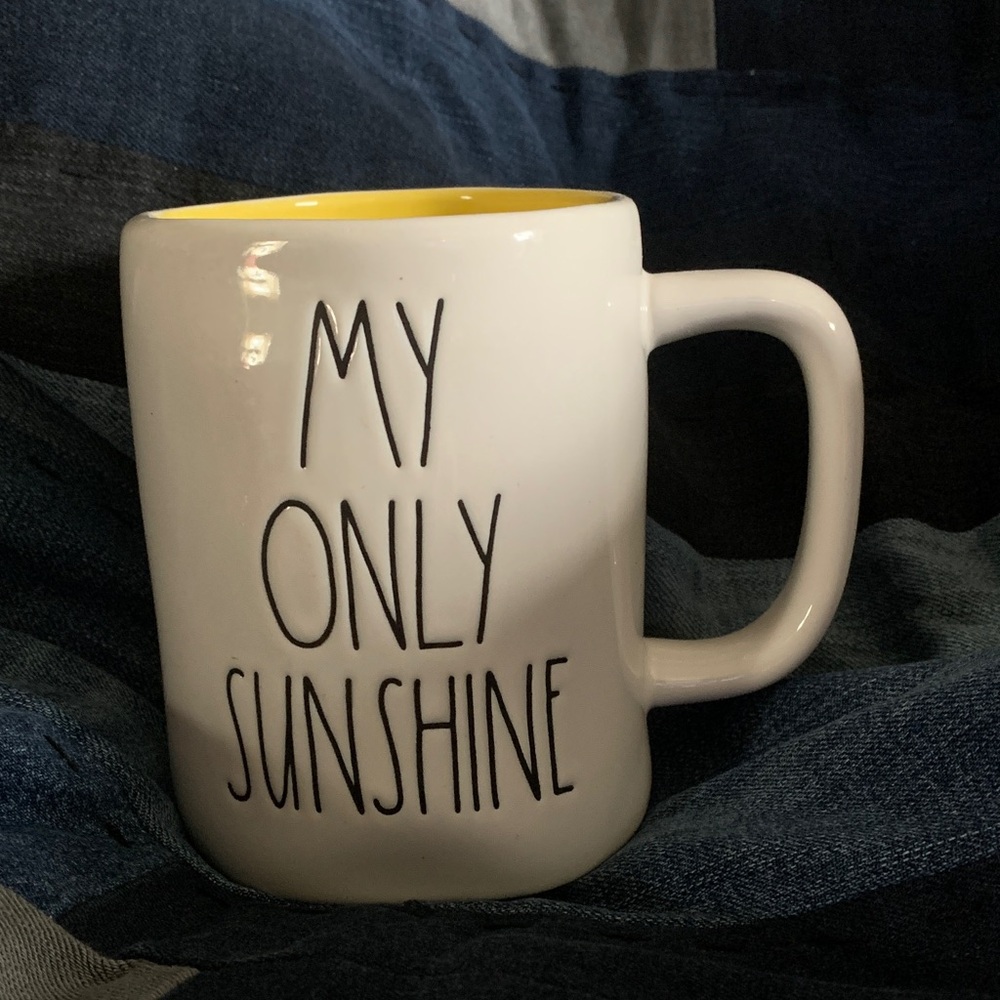 Rae Dunn White Ceramic 'My Only Sunshine' Mug with Yellow Interior